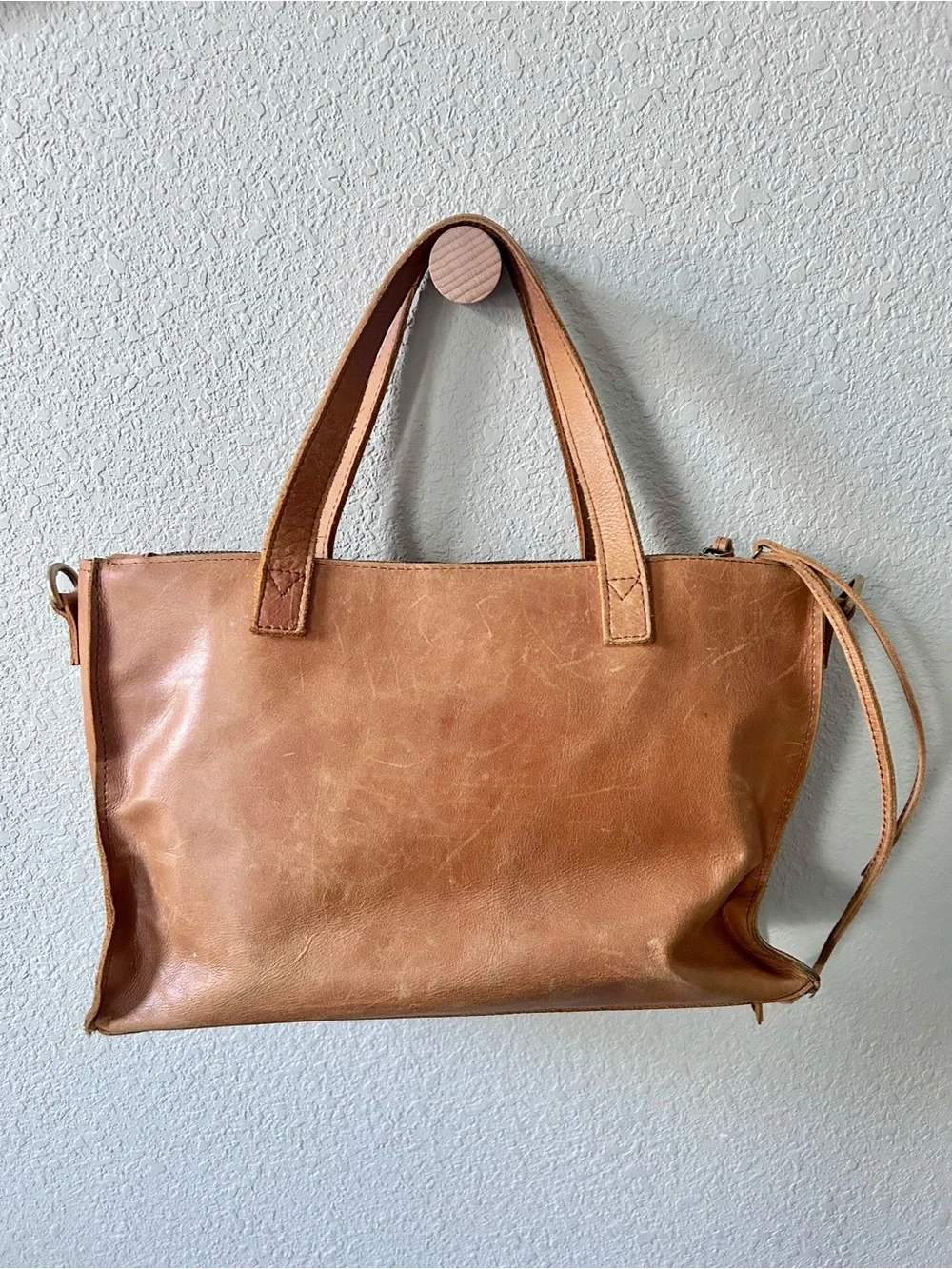 Raven + Lily Joanna’s Favorite Leather Satchel Bag Utility Pockets Buckle Straps